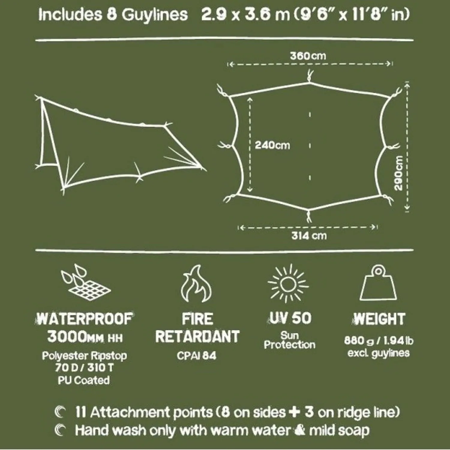 Kelly Kettle Waterproof Camping Tarp