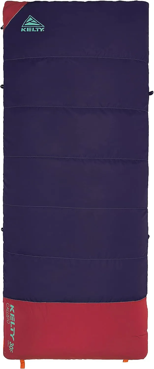 Kelty Camping-and-Hiking-Equipment Kelty Callisto Kids 30 Degree Synthetic Insulated Sleeping Bag, Soft Shell, Stuff Sack Included for Boys and Girls