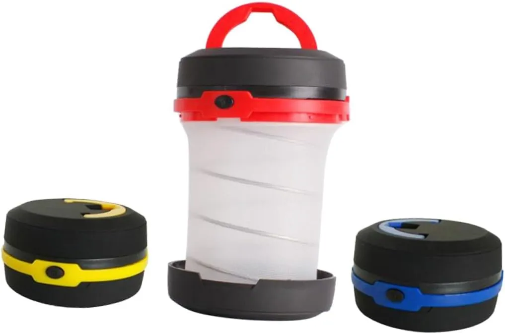 KESYOO 3Pcs Camping Lantern Collapsible Tent Lights for Outdoor Activities Red Battery Powered Compact Emergency Light for Hiking Fishing and More