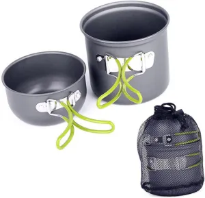 KICHOUSE 1-Person Camping Cookware Portable Folding Pot Cooking Pan Mess Supplies for Hiking Travel