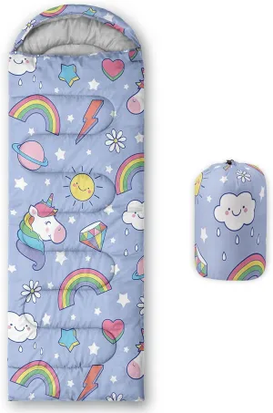 Kids Sleeping Bag for Boys Girls,3D Basketball Print-Lightweight Warm Portable Outdoor Indoor-Waterproof Cold Weather Resistant Sleeping Bag for Camping Hiking