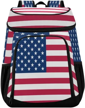 Kigai American Flag Cooler Backpack 30cans Leakproof Large Capacity Insulated Backpack Cooler Bag Lunch Bag for Work/Hiking/Camping/Beach/Fishing