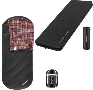 KingCamp Big and Tall Sleeping Bag Camping   3D Sides Self-Inflating Camping Sleeping Pad