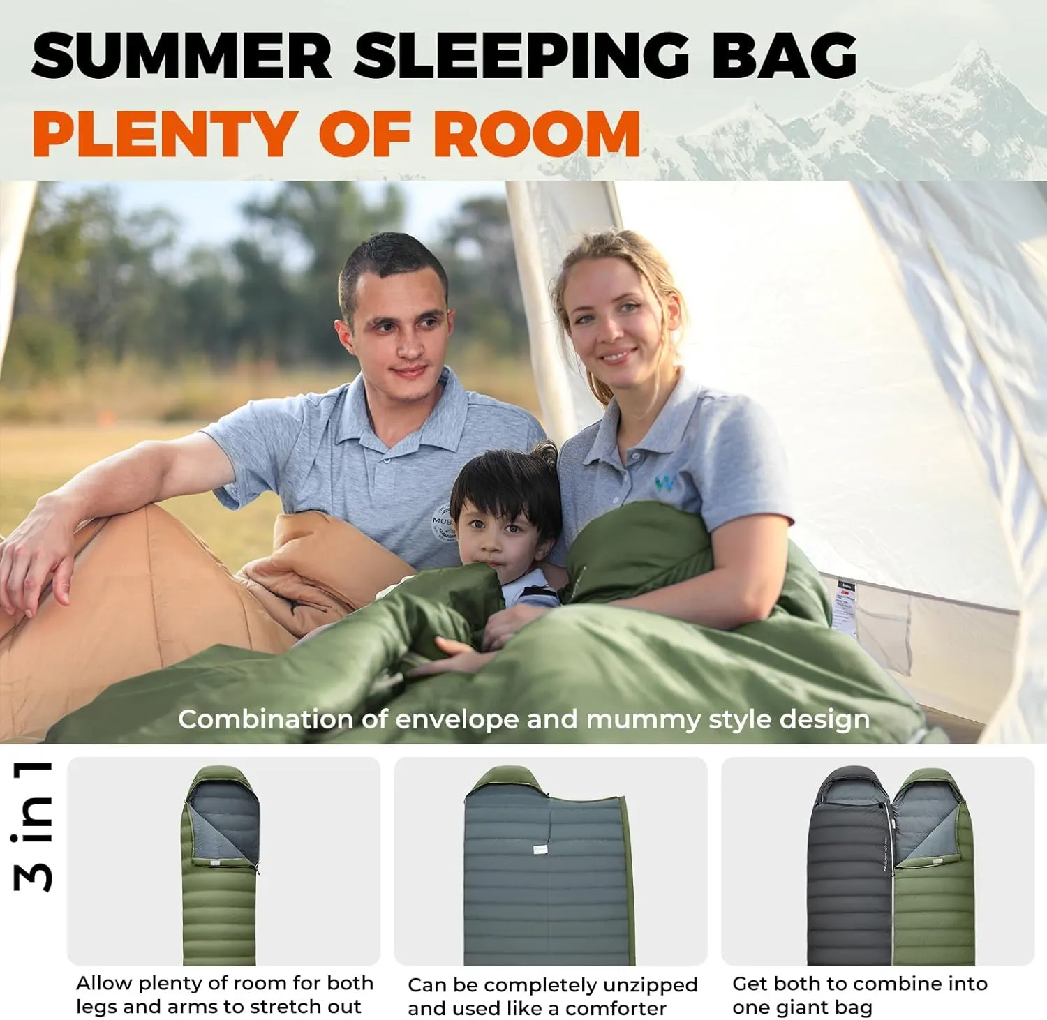 KingCamp Down Sleeping Bag for Adults, 600 FP Cold Weather 3-4 Season Sleeping Bag, Ultralight & Compact with Compression Sack for Backpacking, Camping, Hiking