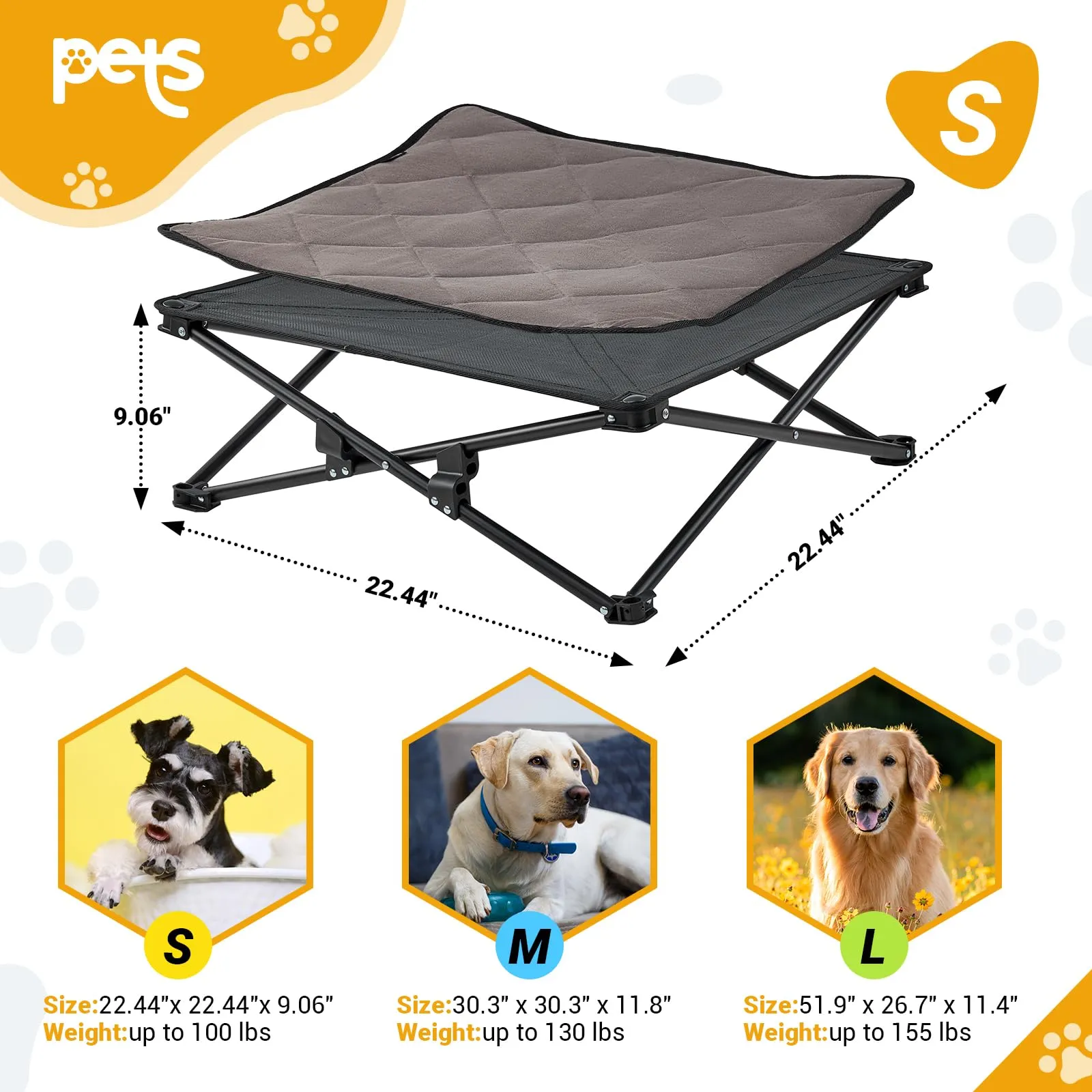 KingCamp PETS SEDUM Dog Cot Elevated Dog Bed