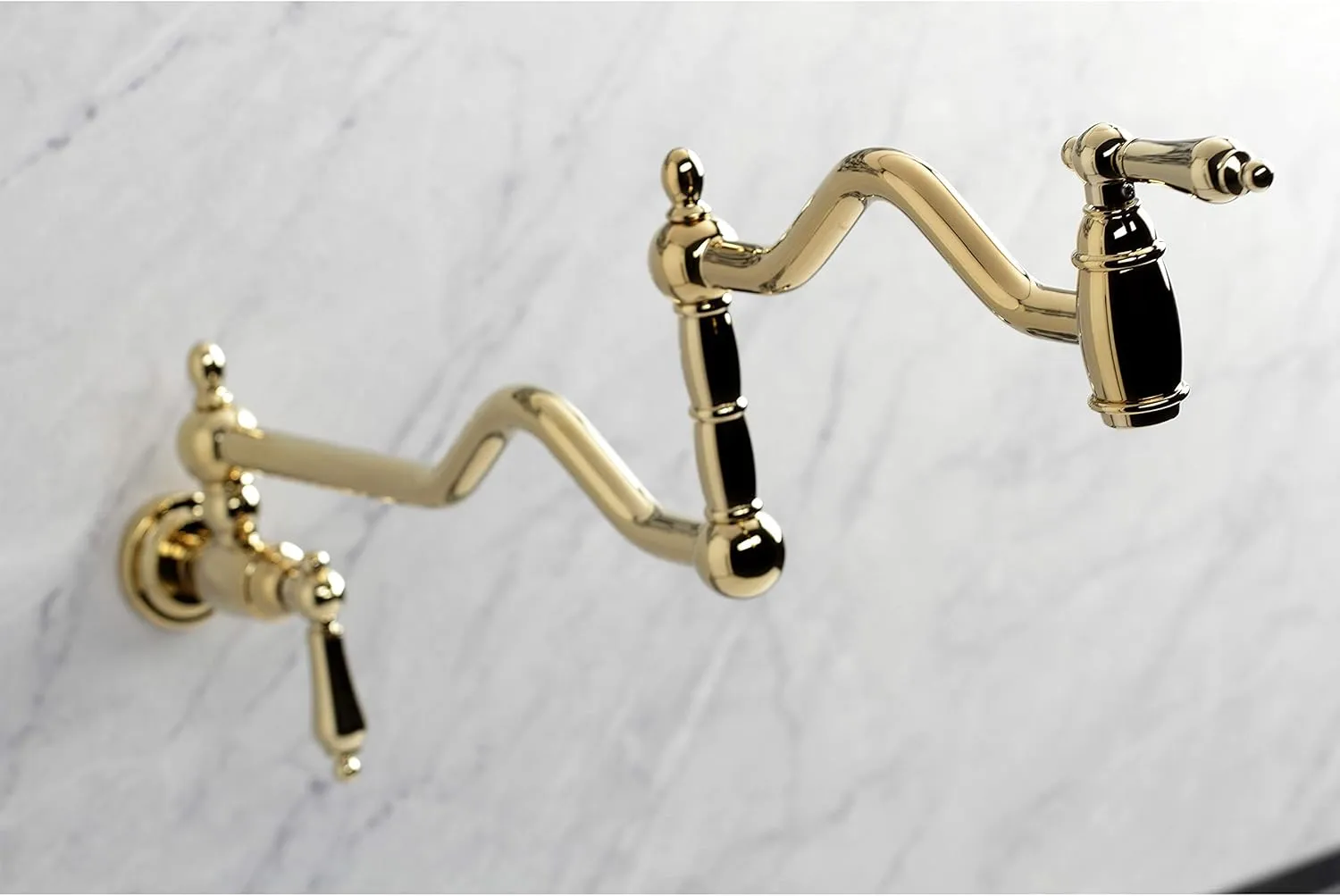 Kingston Brass KS2102AL Heritage Pot Filler, 24.13 x 2.19 x 11.75, Polished Brass