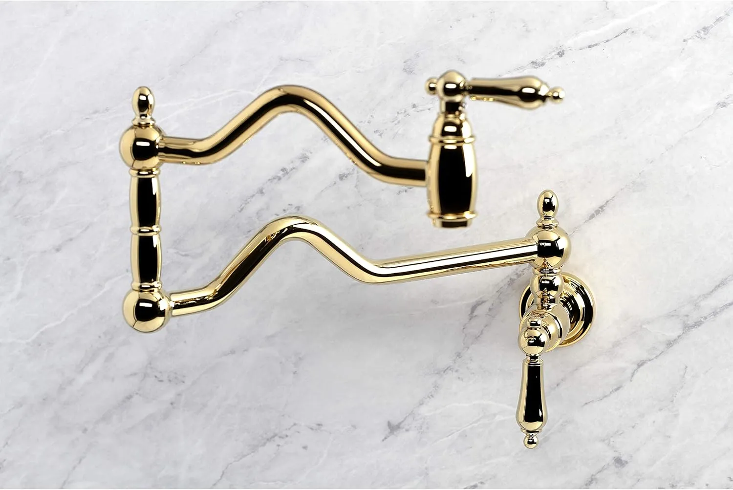 Kingston Brass KS2102AL Heritage Pot Filler, 24.13 x 2.19 x 11.75, Polished Brass