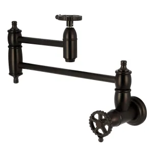 Kingston Brass KS3105CG Fuller Wall Mount Pot Filler Faucet, Oil Rubbed Bronze