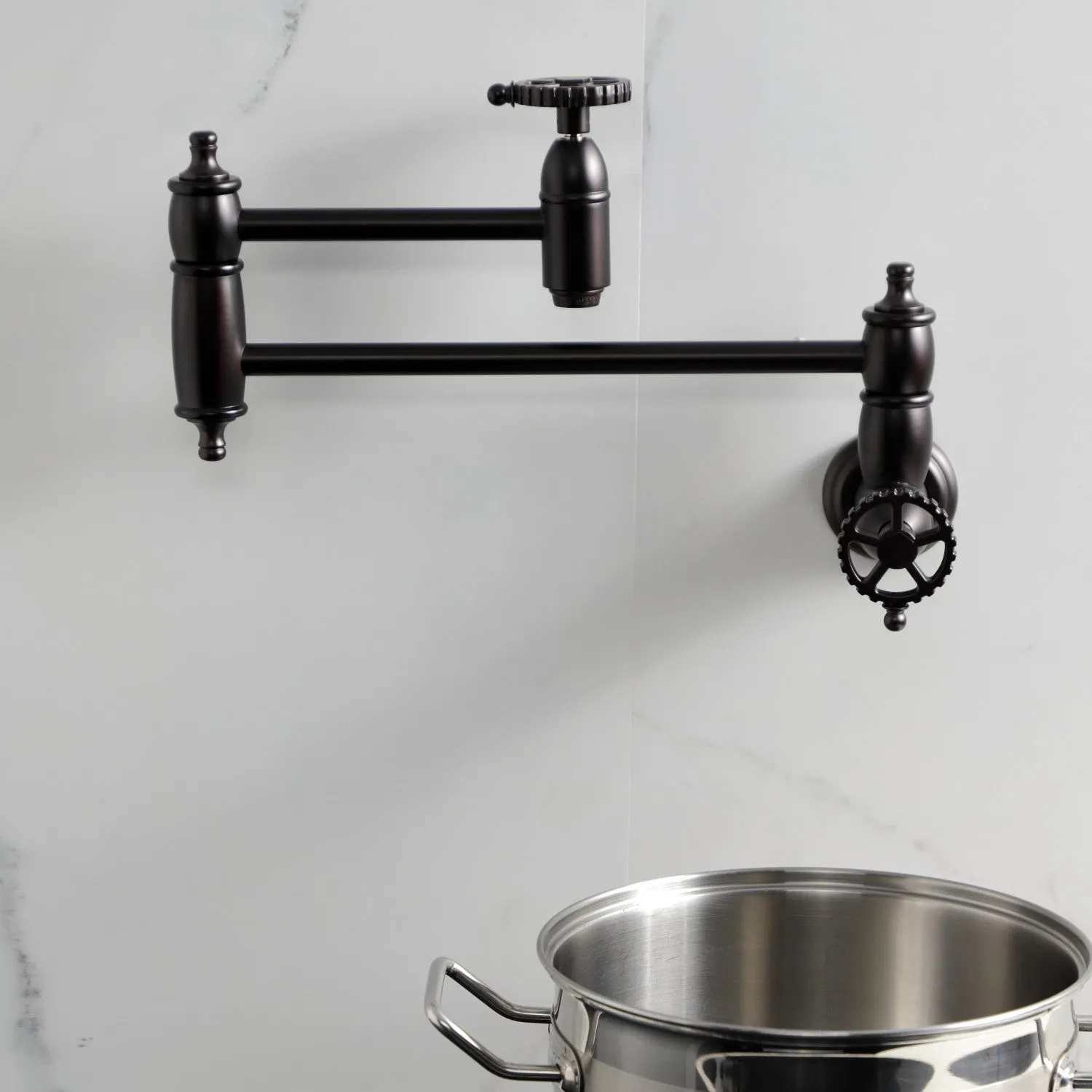 Kingston Brass KS3105CG Fuller Wall Mount Pot Filler Faucet, Oil Rubbed Bronze