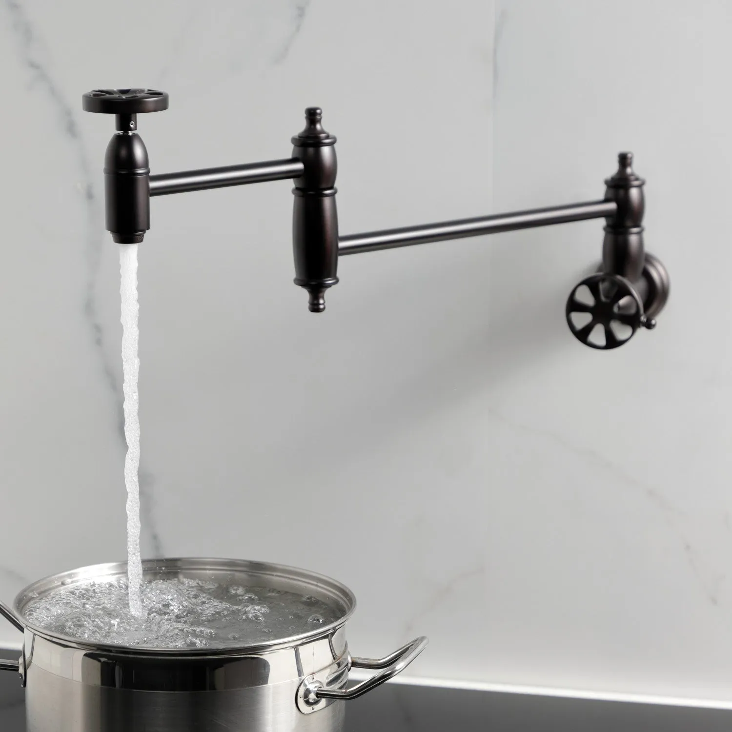 Kingston Brass KS3105RX Belknap Wall Mount Pot Filler Faucet, Oil Rubbed Bronze