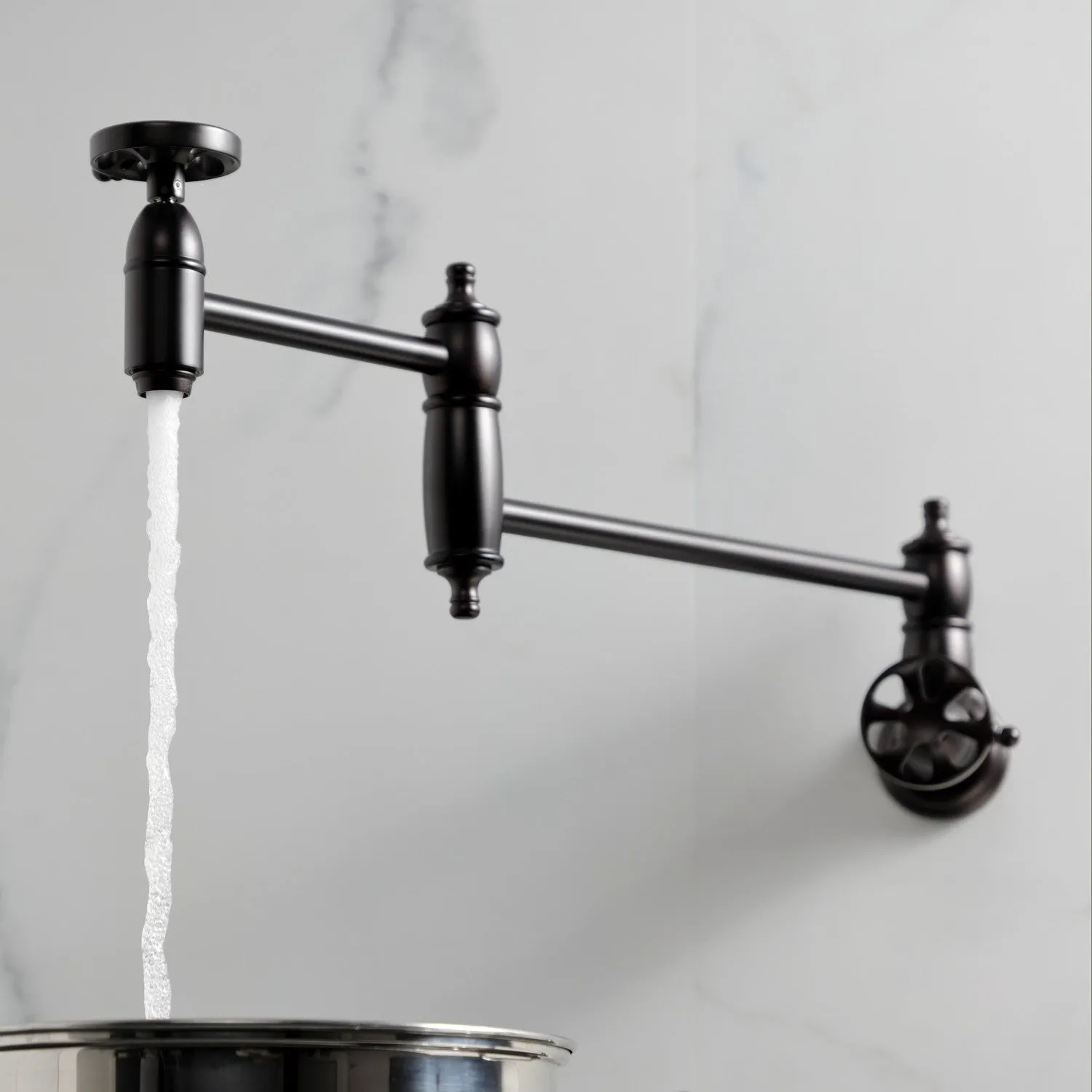 Kingston Brass KS3105RX Belknap Wall Mount Pot Filler Faucet, Oil Rubbed Bronze