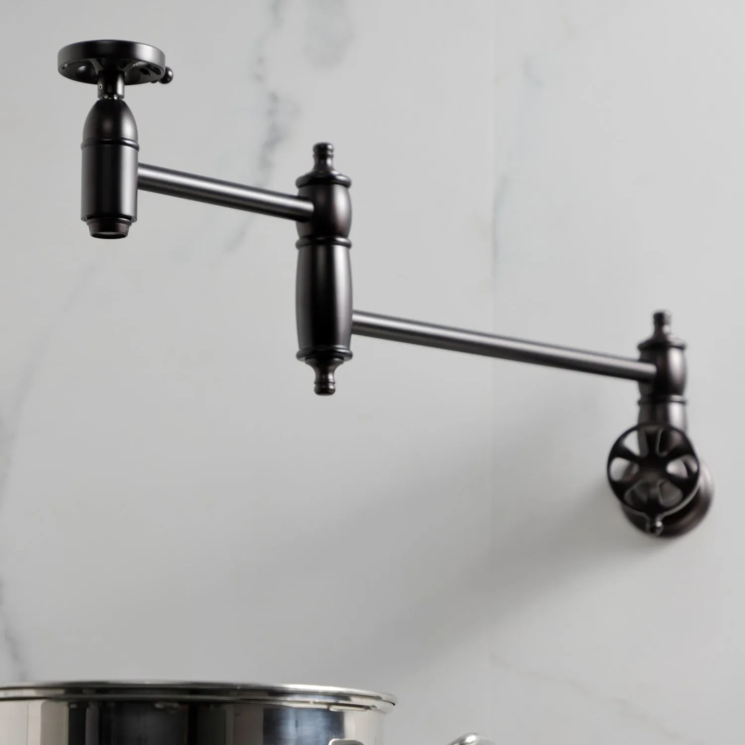 Kingston Brass KS3105RX Belknap Wall Mount Pot Filler Faucet, Oil Rubbed Bronze