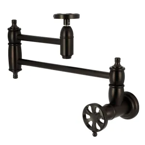 Kingston Brass KS3105RX Belknap Wall Mount Pot Filler Faucet, Oil Rubbed Bronze