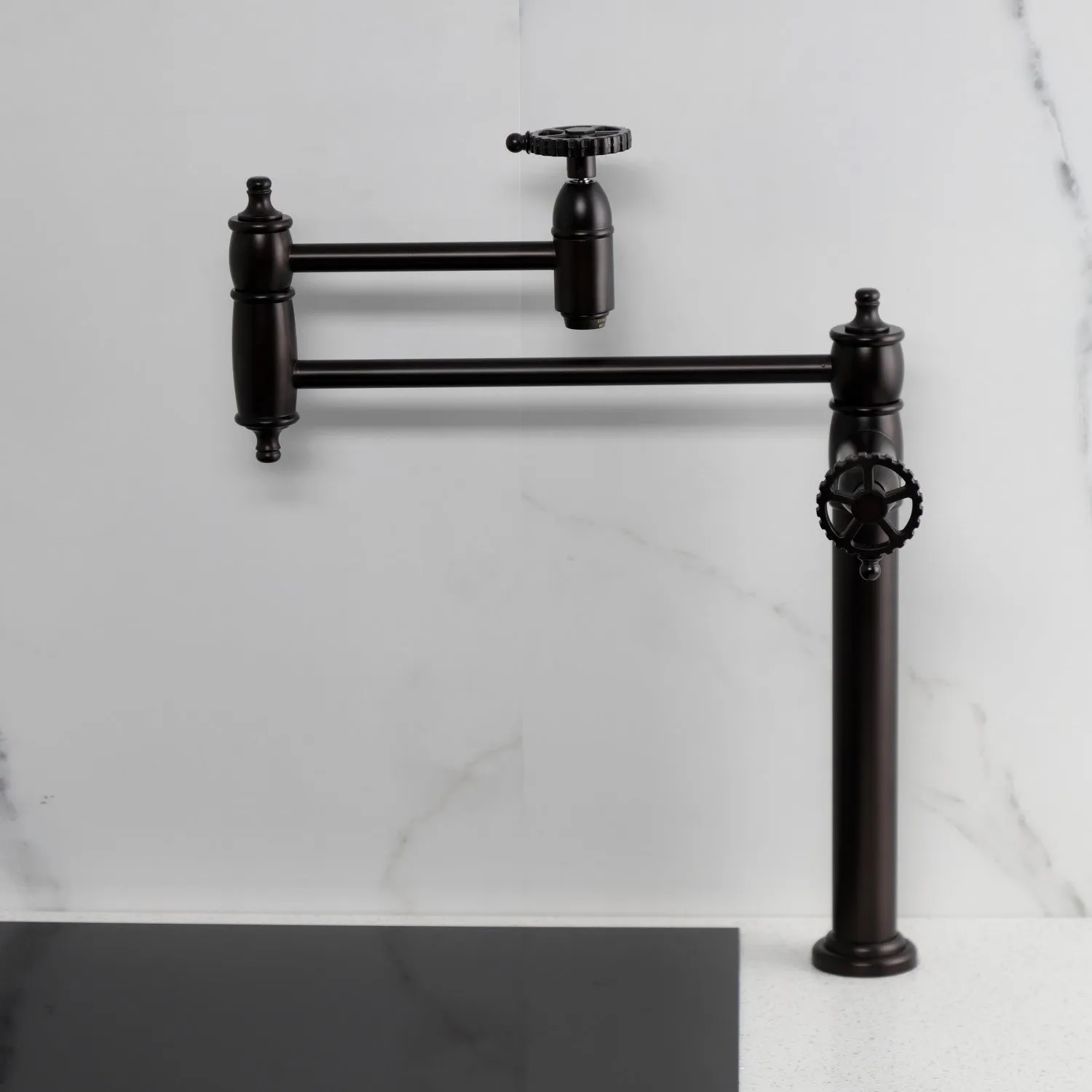 Kingston Brass KS3705CG Fuller Deck Mount Pot Filler Faucet, Oil Rubbed Bronze