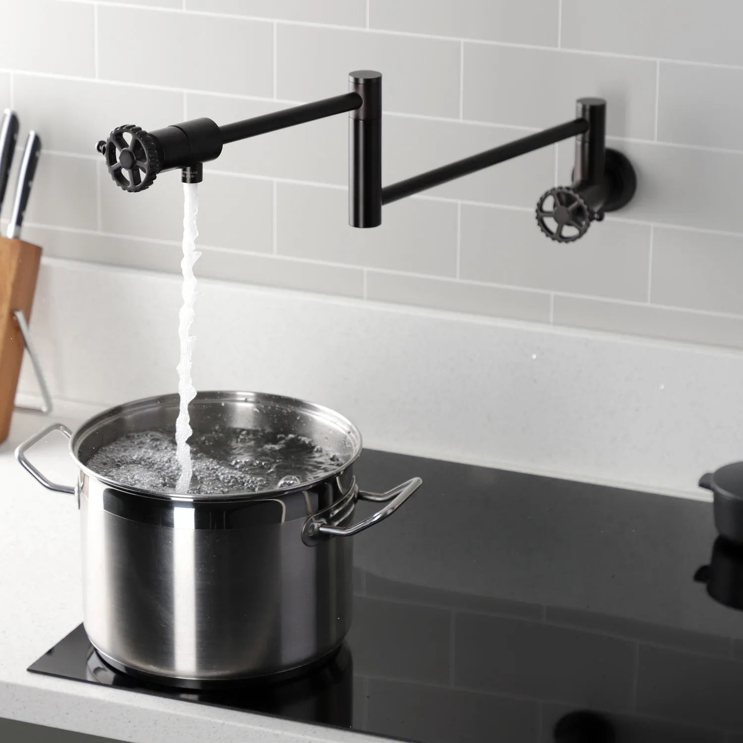 Kingston Brass KS4105CG Fuller Wall Mount Pot Filler Faucet, Oil Rubbed Bronze