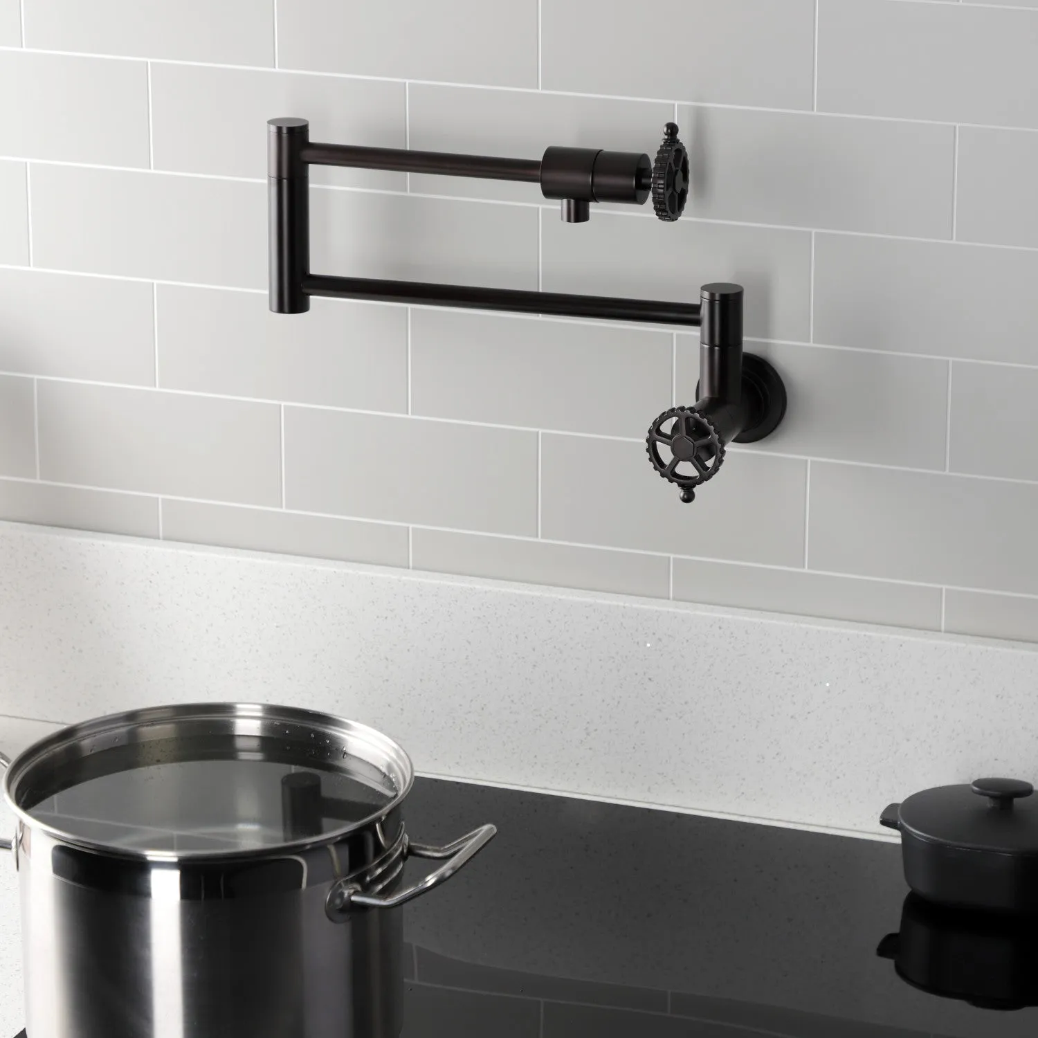 Kingston Brass KS4105CG Fuller Wall Mount Pot Filler Faucet, Oil Rubbed Bronze