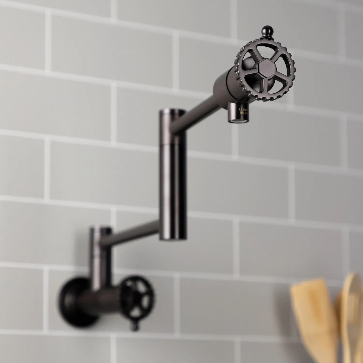 Kingston Brass KS4105CG Fuller Wall Mount Pot Filler Faucet, Oil Rubbed Bronze