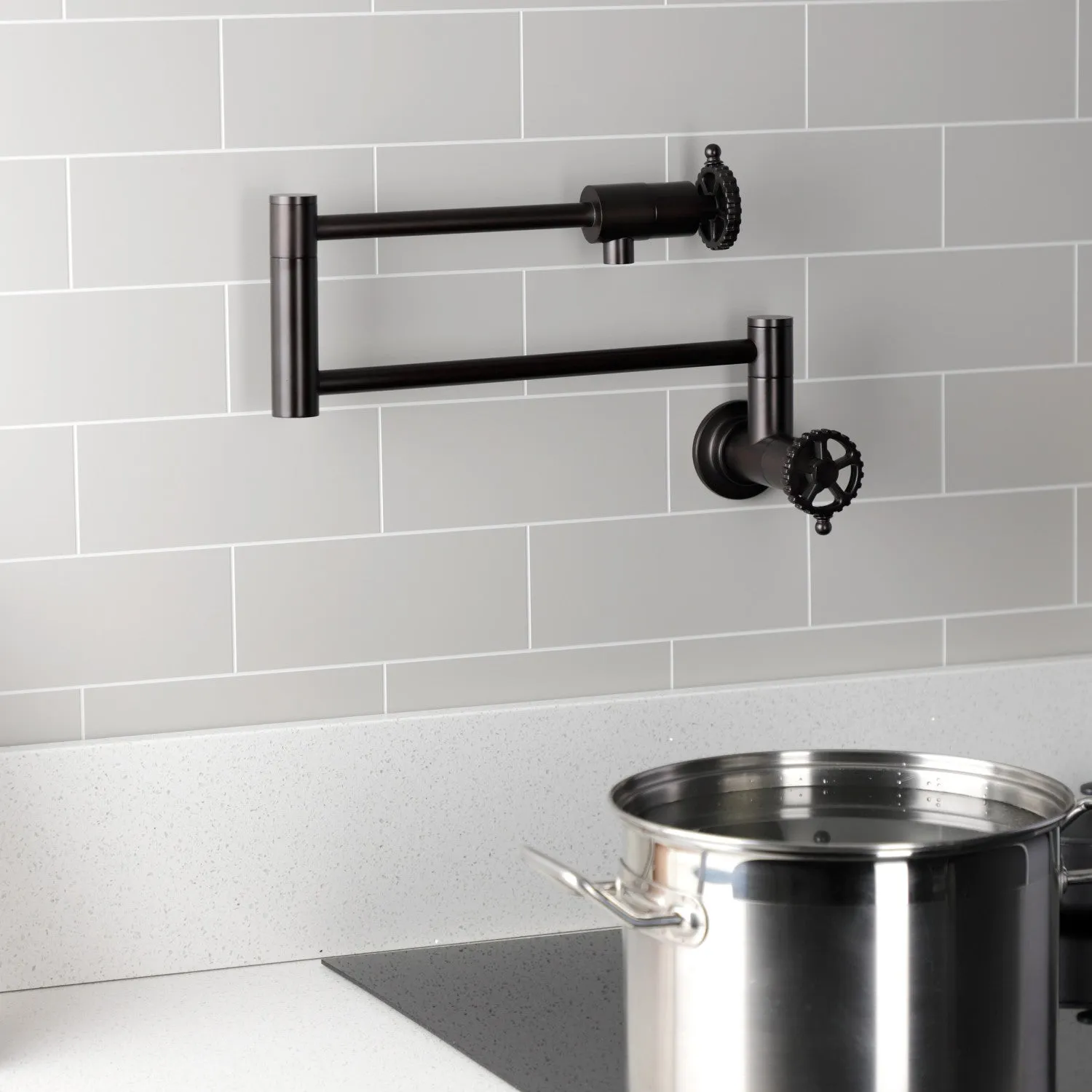 Kingston Brass KS4105CG Fuller Wall Mount Pot Filler Faucet, Oil Rubbed Bronze