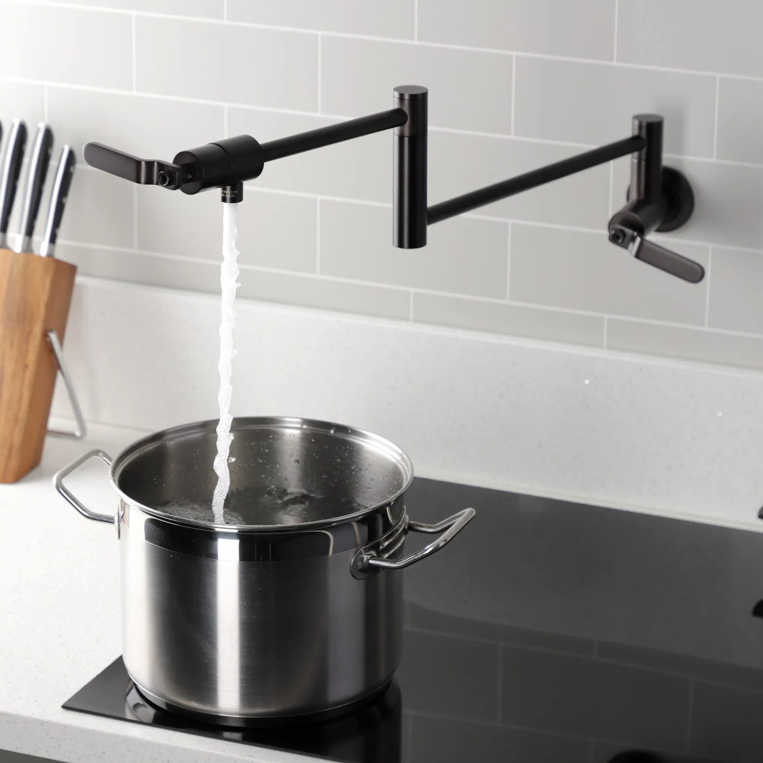Kingston Brass KS4105KL Whitaker Wall Mount Pot Filler Faucet, Oil Rubbed Bronze