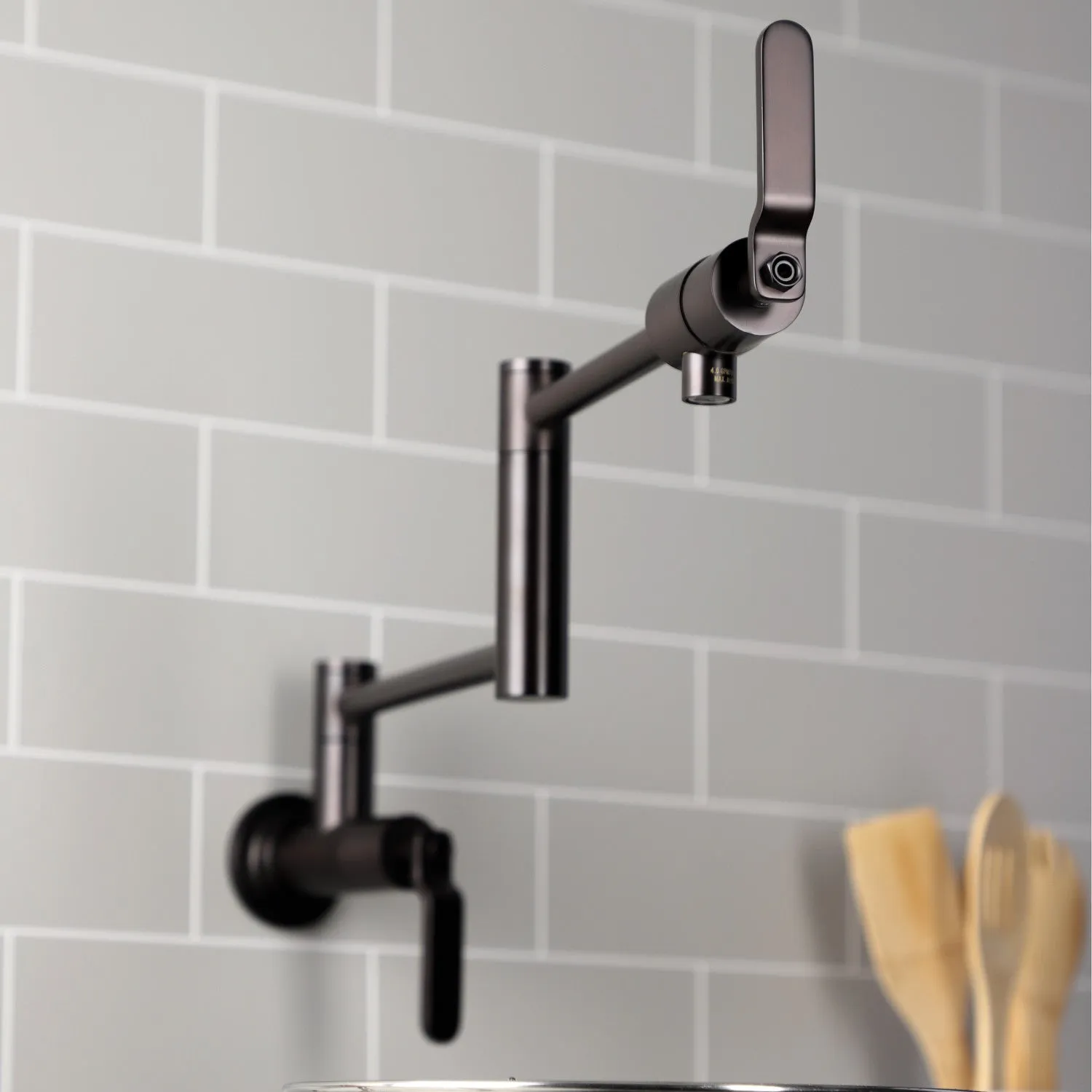 Kingston Brass KS4105KL Whitaker Wall Mount Pot Filler Faucet, Oil Rubbed Bronze