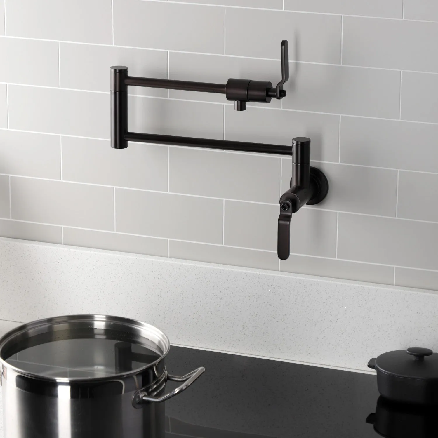 Kingston Brass KS4105KL Whitaker Wall Mount Pot Filler Faucet, Oil Rubbed Bronze