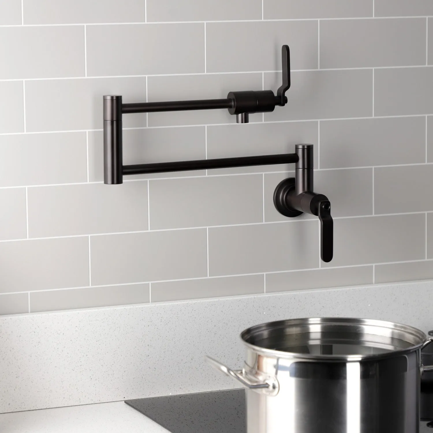 Kingston Brass KS4105KL Whitaker Wall Mount Pot Filler Faucet, Oil Rubbed Bronze