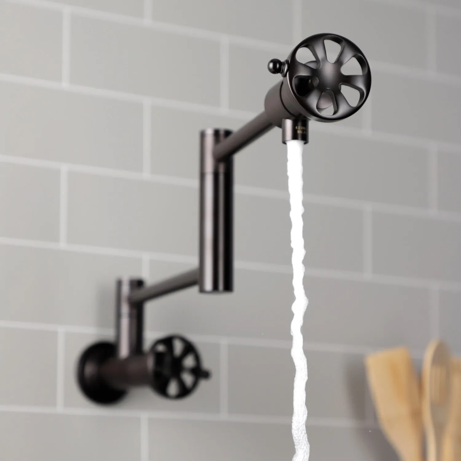 Kingston Brass KS4105RX Belknap Wall Mount Pot Filler Faucet, Oil Rubbed Bronze