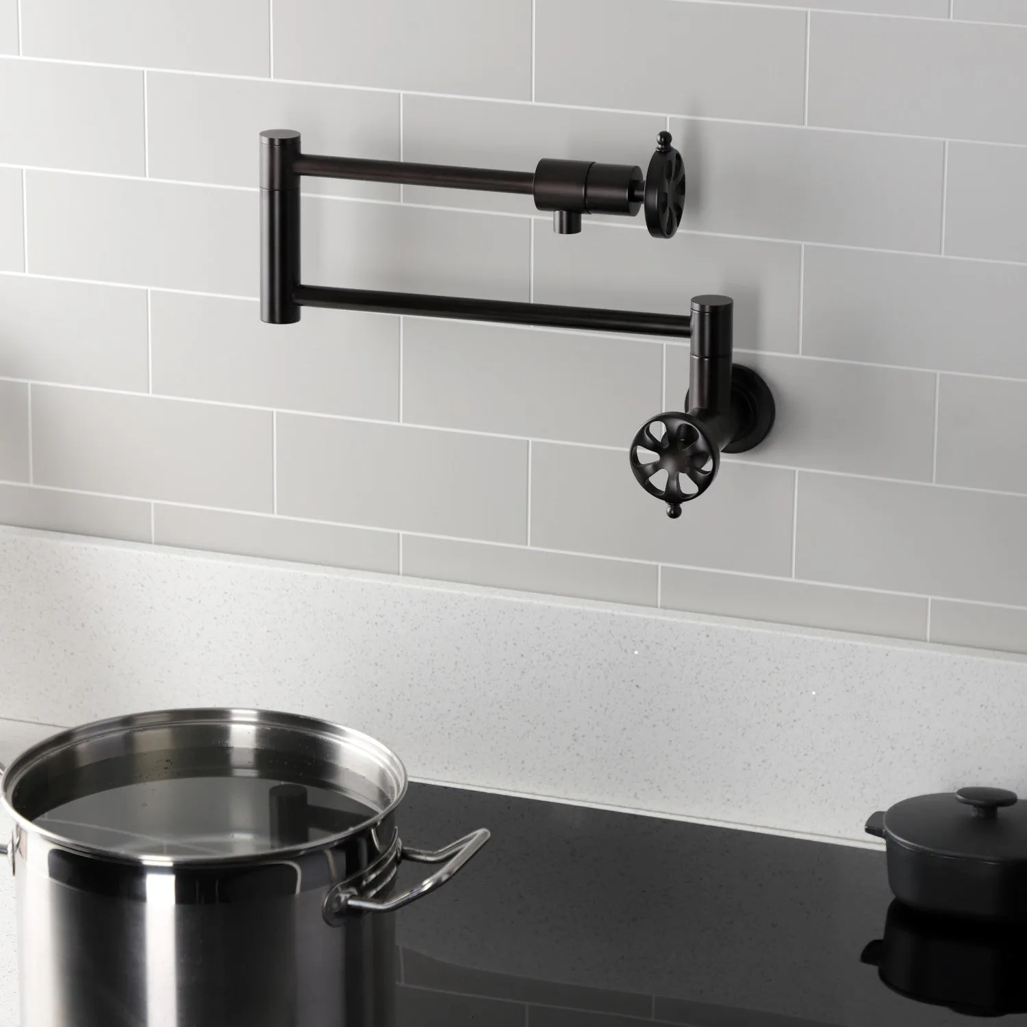 Kingston Brass KS4105RX Belknap Wall Mount Pot Filler Faucet, Oil Rubbed Bronze