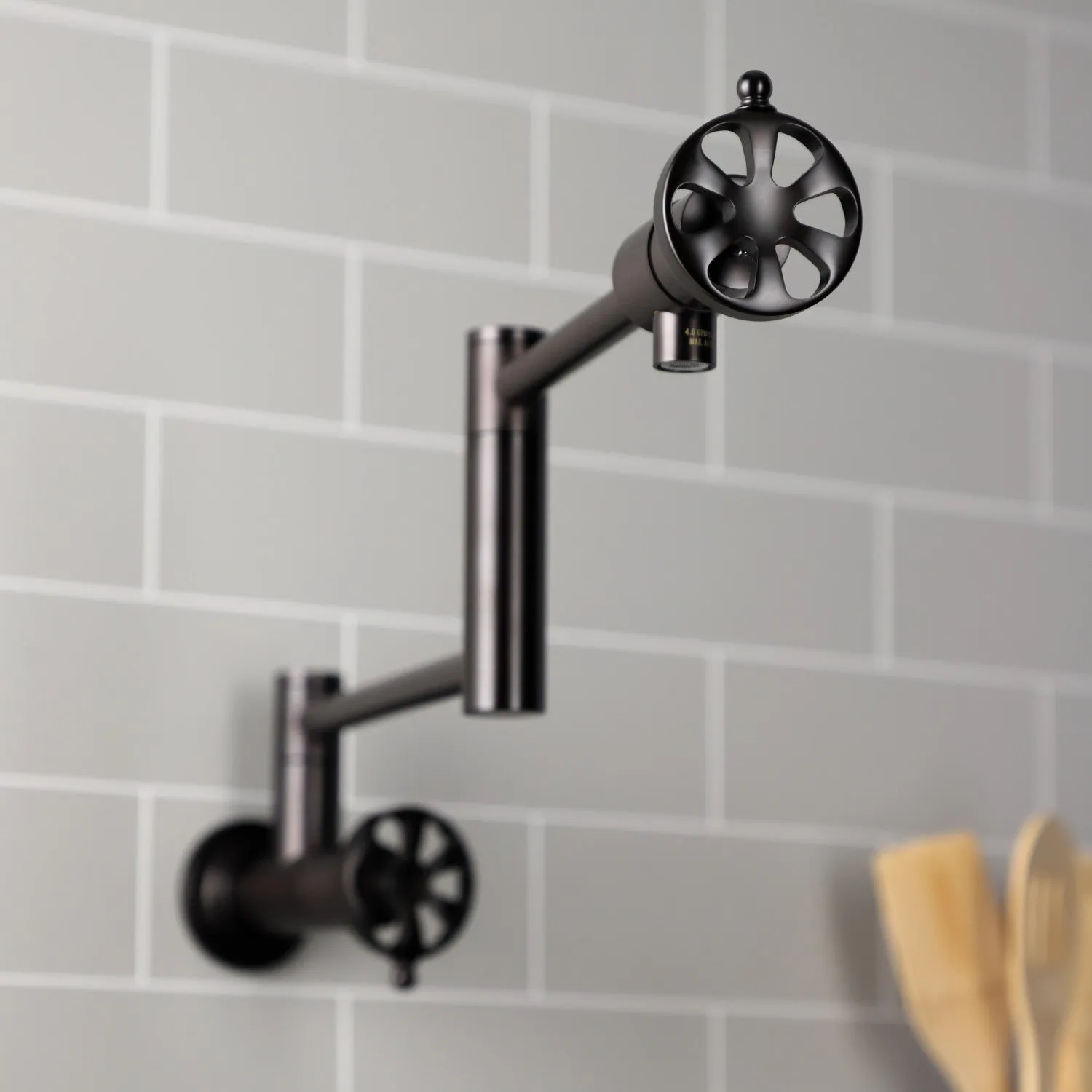 Kingston Brass KS4105RX Belknap Wall Mount Pot Filler Faucet, Oil Rubbed Bronze