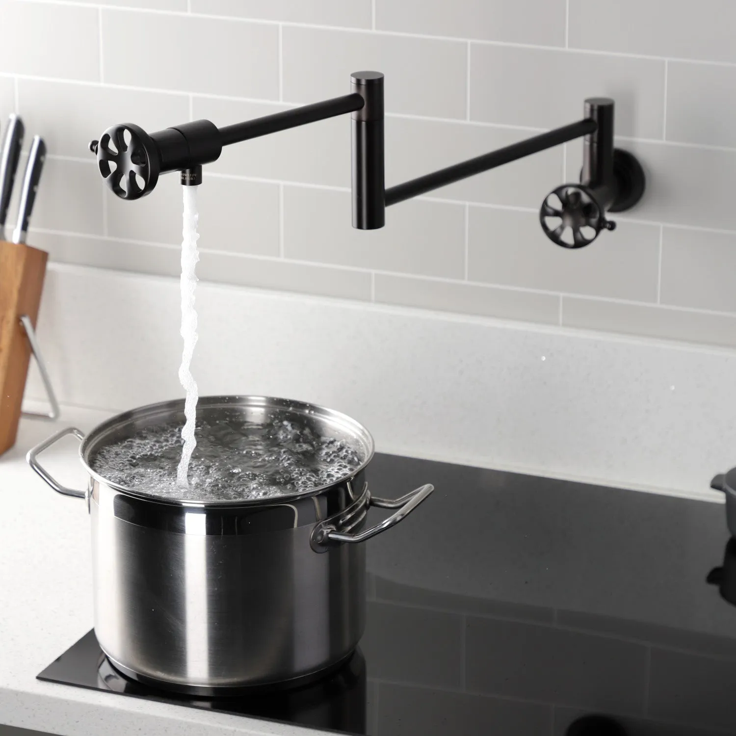 Kingston Brass KS4105RX Belknap Wall Mount Pot Filler Faucet, Oil Rubbed Bronze