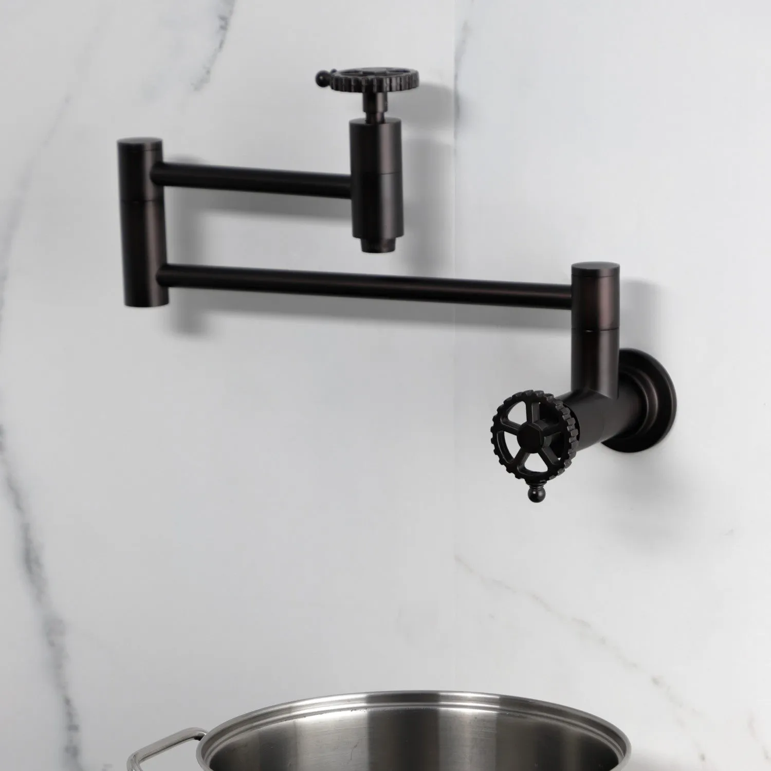Kingston Brass KS8105CG Fuller Wall Mount Pot Filler Faucet, Oil Rubbed Bronze