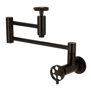Kingston Brass KS8105RKZ Wendell Wall Mount Pot Filler Faucet with Knurled Handle, Oil Rubbed Bronze
