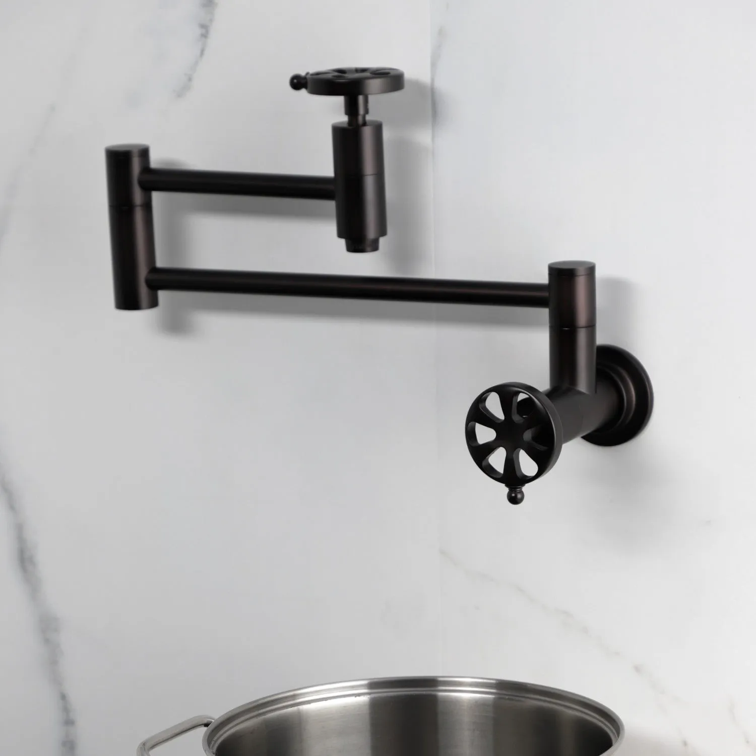 Kingston Brass KS8105RX Belknap Wall Mount Pot Filler Faucet, Oil Rubbed Bronze