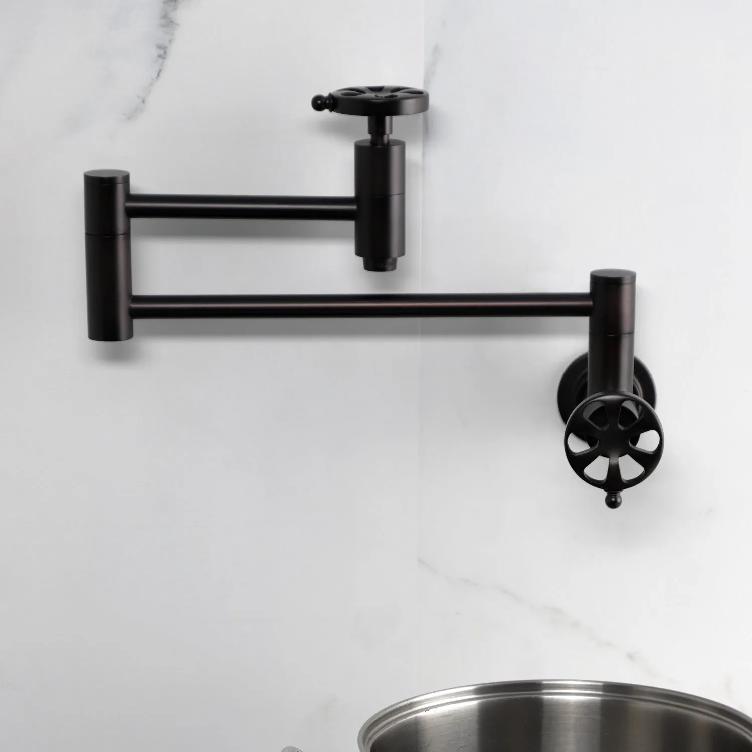 Kingston Brass KS8105RX Belknap Wall Mount Pot Filler Faucet, Oil Rubbed Bronze