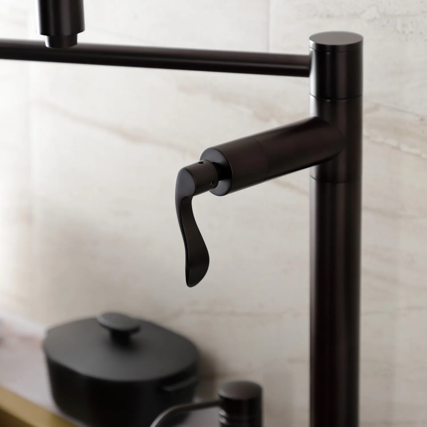 Kingston Brass KS8705DFL NuWave Deck Mount Pot Filler Faucet, Oil Rubbed Bronze