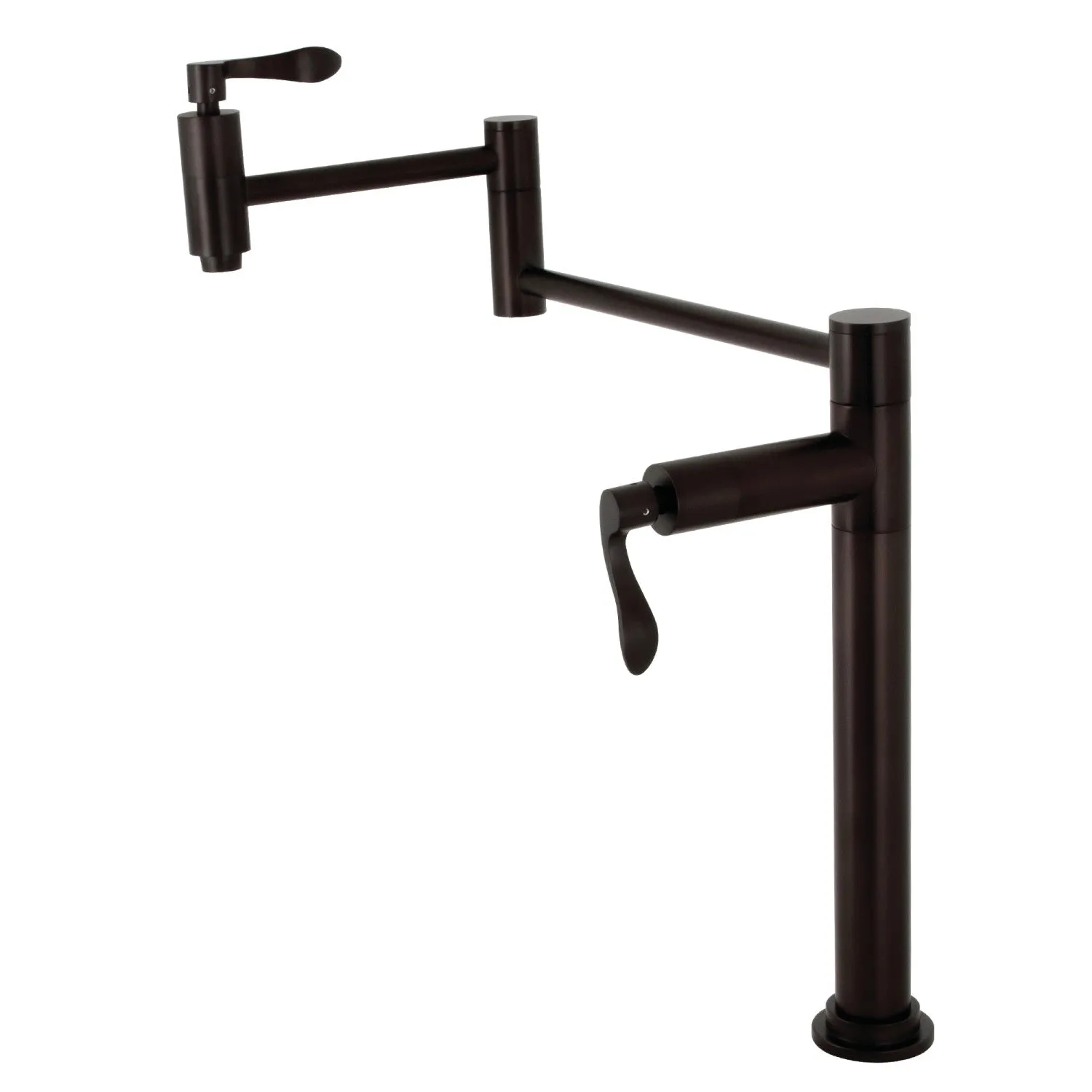 Kingston Brass KS8705DFL NuWave Deck Mount Pot Filler Faucet, Oil Rubbed Bronze