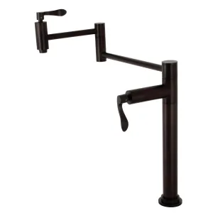Kingston Brass KS8705DFL NuWave Deck Mount Pot Filler Faucet, Oil Rubbed Bronze