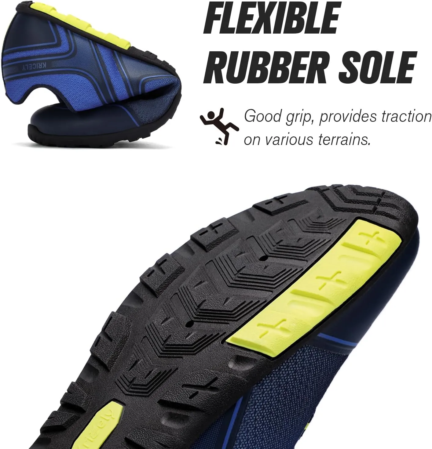 Kricely Water Shoes Men Quick Drying Outdoor Barefoot Minimalist Wide Toe Box Shoes Grounded Footwear for Beach Fishing Fitness Workout Athletic Sneakers