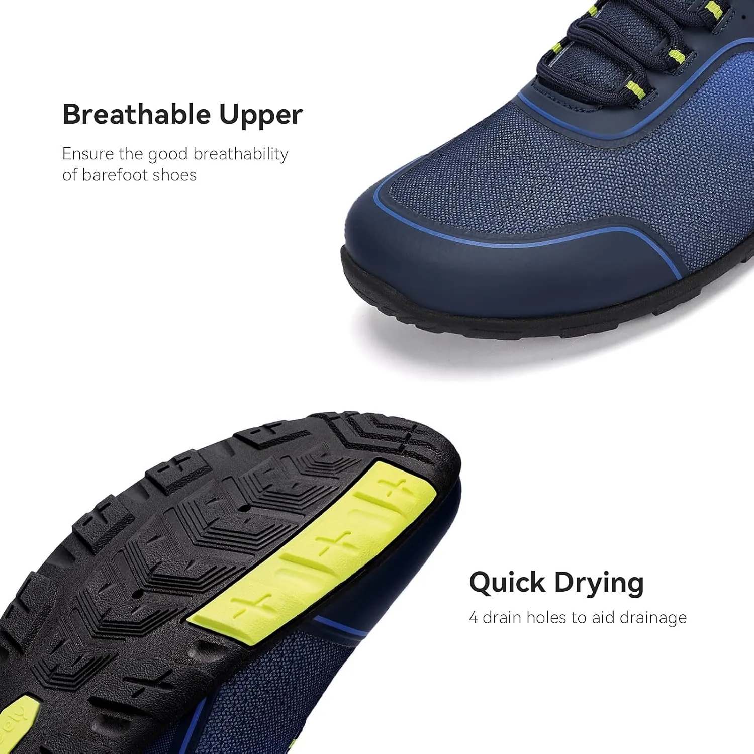 Kricely Water Shoes Men Quick Drying Outdoor Barefoot Minimalist Wide Toe Box Shoes Grounded Footwear for Beach Fishing Fitness Workout Athletic Sneakers