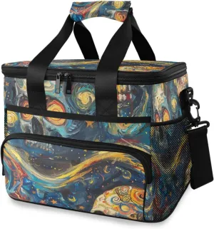 Kull Skeleton Funny Glaxy Cooler Bag Insulated Cooler Soft Sided Cooler 24 Can Portable Picnic Bag Large Leakproof Lunch Bag Box for Beach Grocery Camping Travel Car Men Women