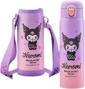 Kuromi Stainless Steel Insulated Water Bottle with Bag 480ml