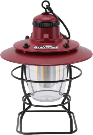 Lantern, Rechargeable Lantern Rechargeable Lamp with LED Indicators Multifunctional Outdoor Portable for Camping (Red Black)