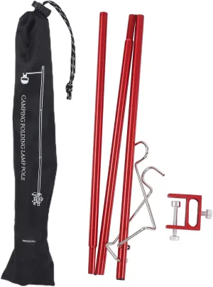 Lantern Stand Collapsible Lightweight Portable Aluminum Alloy Camping Lantern Pole Hanger with Double Head Hook for Outdoor Activities