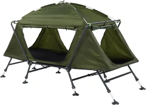 Large Elevated Collapsible 1 Person Tent Cot,Portable Lightweight Folding Camping Cot Tent,Elevated Camping Bed Tent,Folding Outdoor Travel Cot,with Carry Bag,for Home, Hiking, Picnic, Travel (Green)