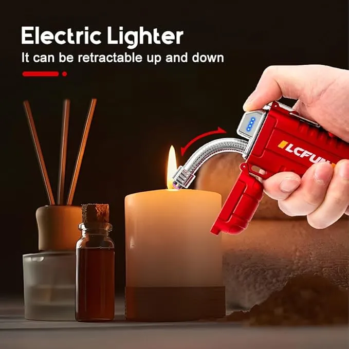 LcFun Electronic Lighter USB C Rechargeable Lighter Dual Arc Lighter Flexible Neck Plasma Lighter Electric Candle Lighter Waterproof Windproof Lighters USB C Lighter for Camping, Survival, Gas Stove