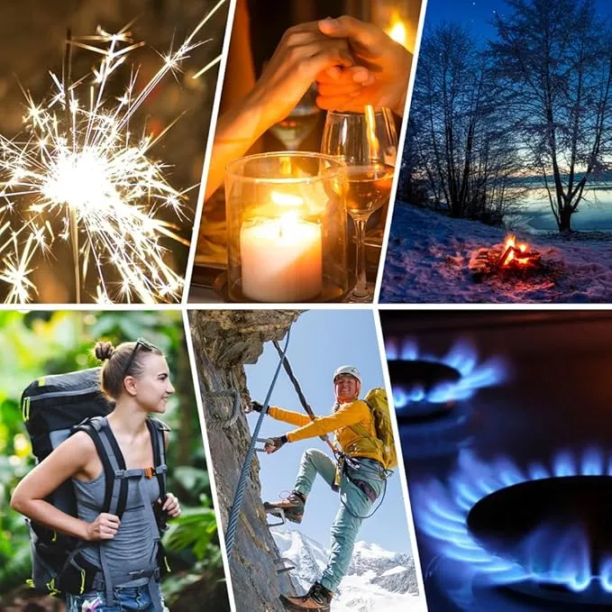 LcFun Rechargeable Lighter, USB C Electric Lighter, Plasma Lighters with LED Battery Display, Waterproof Windproof Lighters, Arc Lighter for Candle, Camping, Survival, Hiking, Outdoor, BBQ, Gas Stove