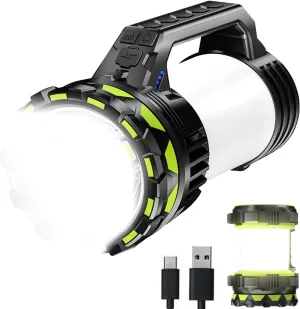 LED Lantern Big Searchlights Spotlight, 6 Modes 20000LM Rechargeable Handheld LED Flashlights, Camping Hunting Lamp Portable Work Lights for Indoor Outdoor Emergency