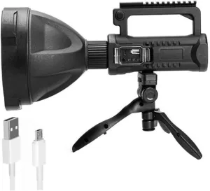 LED Searchlight USB Rechargeable Waterproof 8000 mAh Camping Lantern with Bracket Outdoor Torch W590 ~