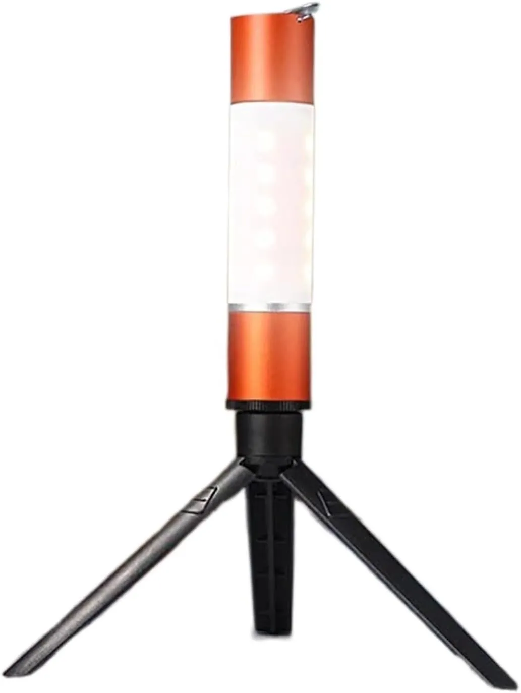 LED Telescopic Flashlight USB Rechargeable with Tripod Zoomable LED Torch Camping Tent Lamp Outdoor Night Light Hanging Lantern(Orange - with Stand)
