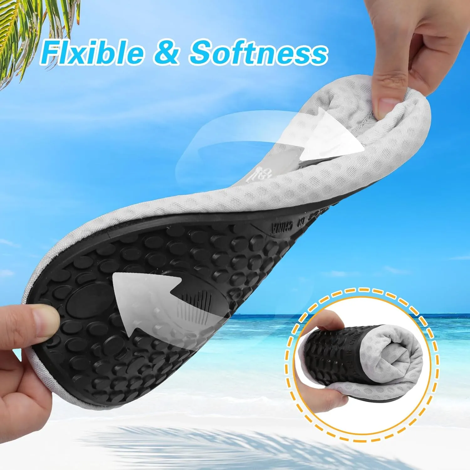 LeIsfIt Water Shoes for Women Men Wide Swim Beach Barefoot Shoes Quick Dry Aqua Socks for Pool Diving Boating River Yoga Lake Surf